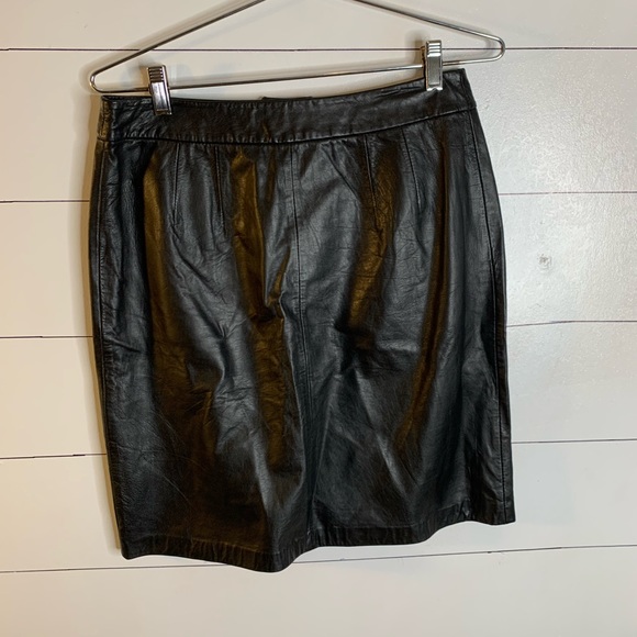 ALFANI BLACK LEATHER SKIRT SZ 10 - Picture 5 of 5